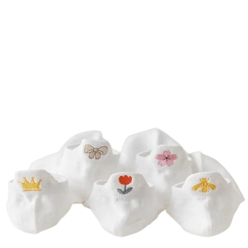 Meias Smiles Brancas Casual - 5 Pares