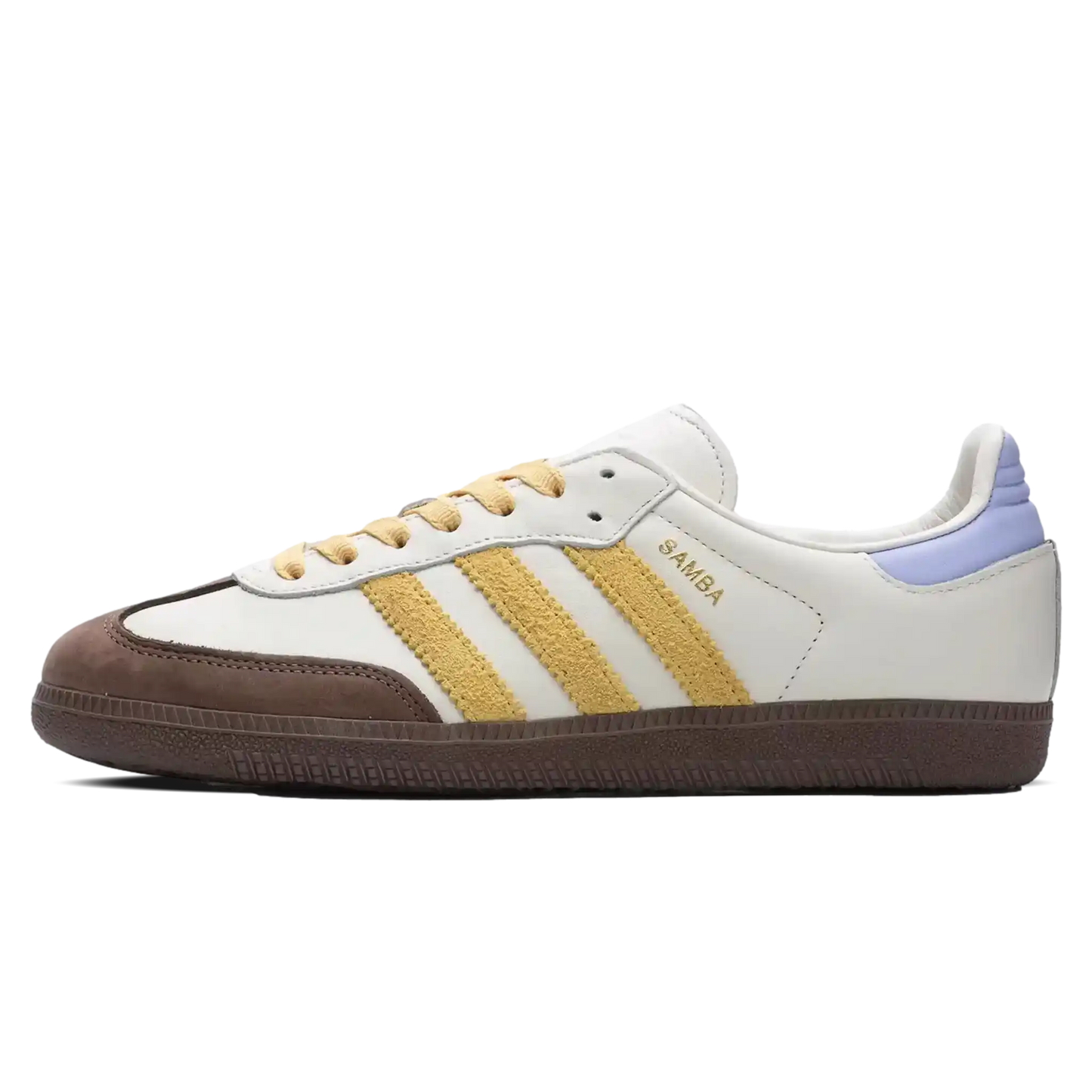 Tênis Adidas Samba OG Feminino "Oat Violet Tone" Amarelo / Marrom - IE0875