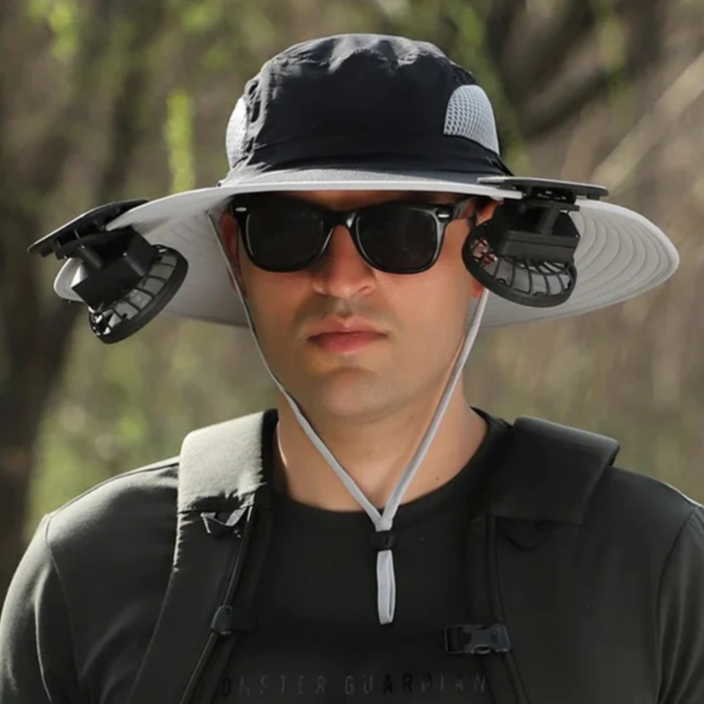 Chapéu com Ventilador SolarMax- Carregamento Solar e USB