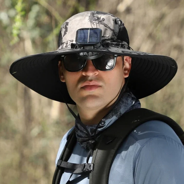 Chapéu com Ventilador SolarMax- Carregamento Solar e USB