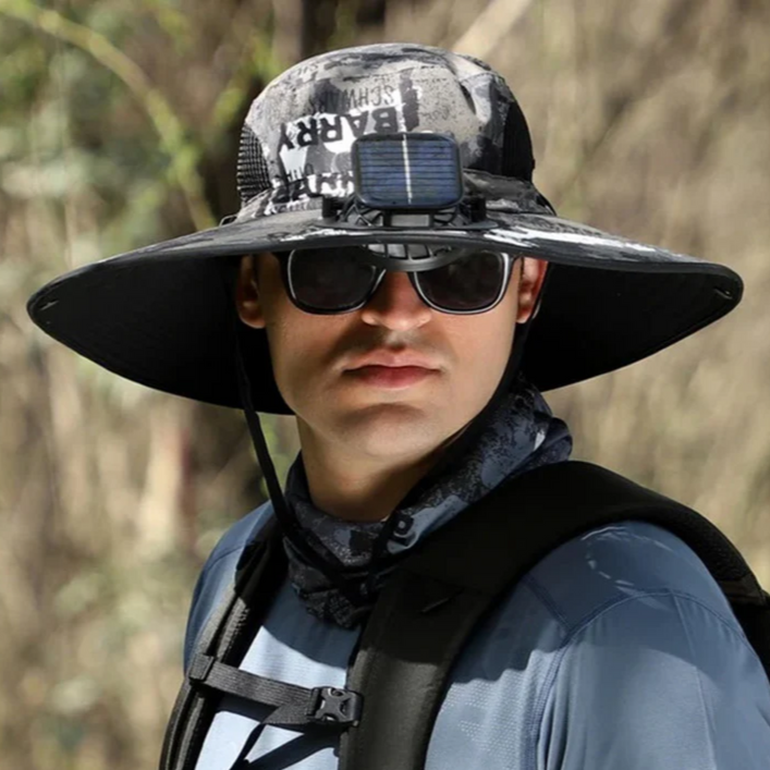 Chapéu com Ventilador SolarMax- Carregamento Solar e USB