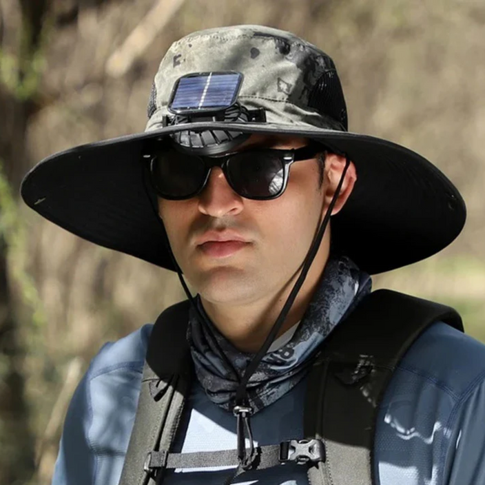 Chapéu com Ventilador SolarMax- Carregamento Solar e USB