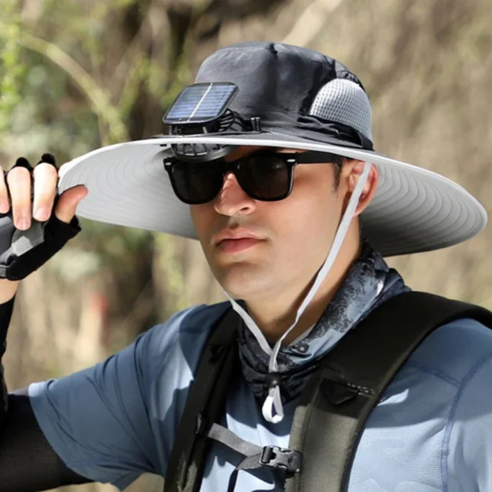 Chapéu com Ventilador SolarMax- Carregamento Solar e USB