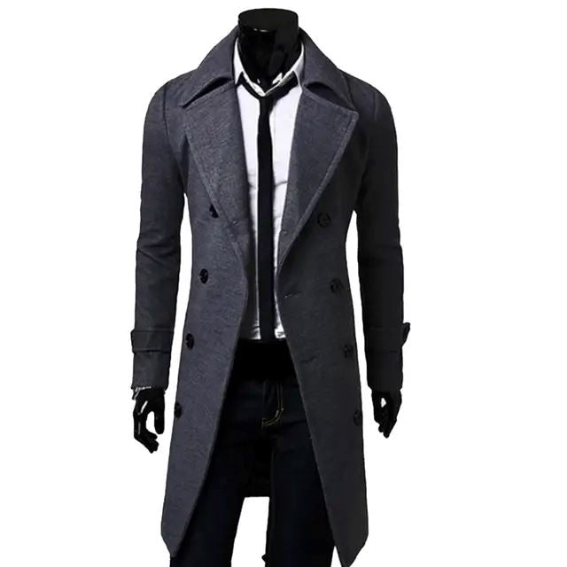 Sobretudo Masculino Slim Fit Trespassado: Estilo e Elegância para o Inverno MASCULINO - VESTUÁRIO - SOBRETUDO Dm Stores Cinza M