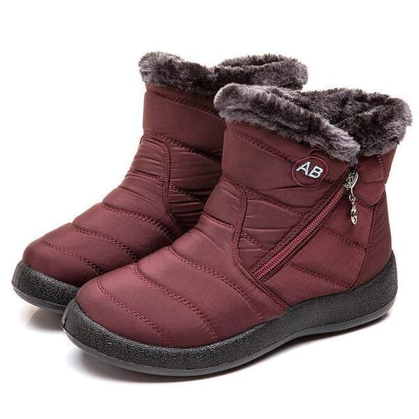 AnneBe - Bota Confort Flex Aveludada Inverno Calçados (Bota Feminina 10) Dashui Vermelho 35