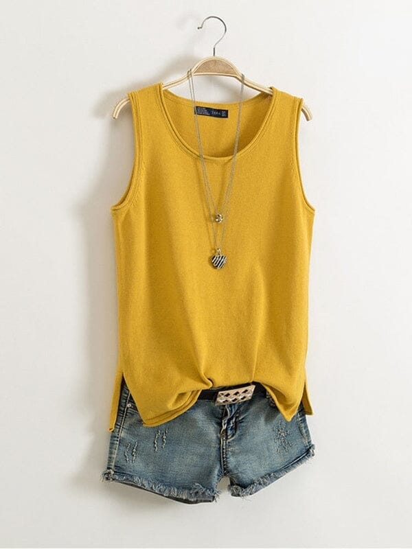 Blusa Regata Alana Roupas (Regata Feminina 1) Dashui Mostarda M