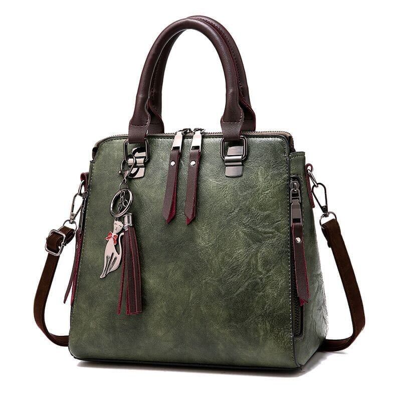 Bolsa Feminina de Couro Aurora Joias & Acessórios (Bolsa 6) Dashui Verde 24X23X13CM