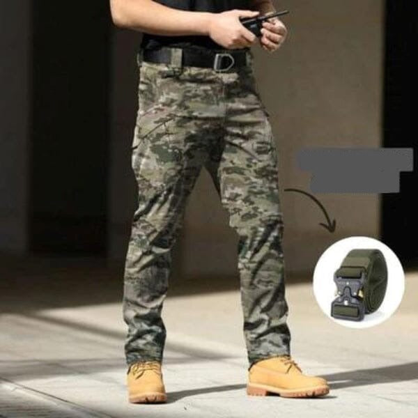 Calça Military Tactical Ultra Resistente e Impermeável + Cinto de BRINDE Roupas (Calças Militar 1) Dm Stores P Verde Camuflado