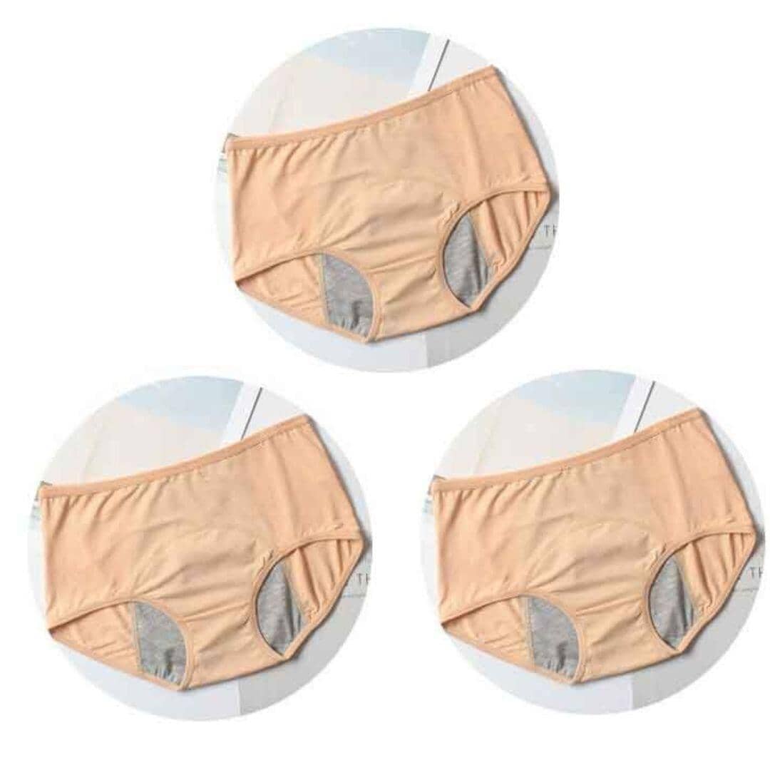 Calcinha Absorvente - DryComfy (COMPRE 1 LEVE 3) Roupas (Calcinha Absorvente 1) Dashui 3x BEGE (PAGUE 1 LEVE 3) PP (45-50kg)