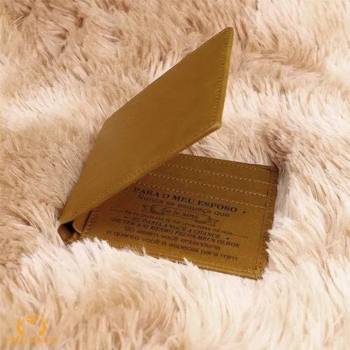 Carteira Masculina de Couro Legítimo Personalizada Joias & Acessórios (Carteira) Dashui