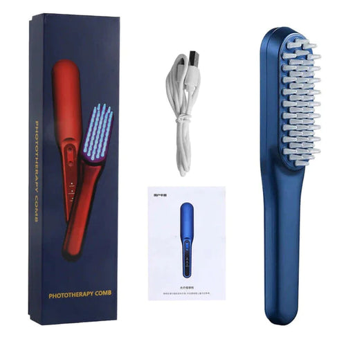 Escova a Laser – Terapia para Crescimento Capilar HairRise Saude & Beleza (Escova de cabelo 2) Dm Stores Azul
