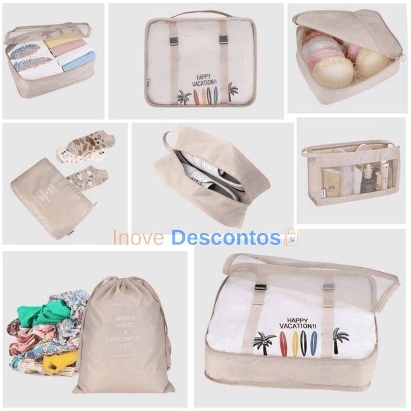 Kit de Bolsas Organizadoras à Prova D'Água 8 Peças Joias & Acessórios (Bolsa 2) Dashui
