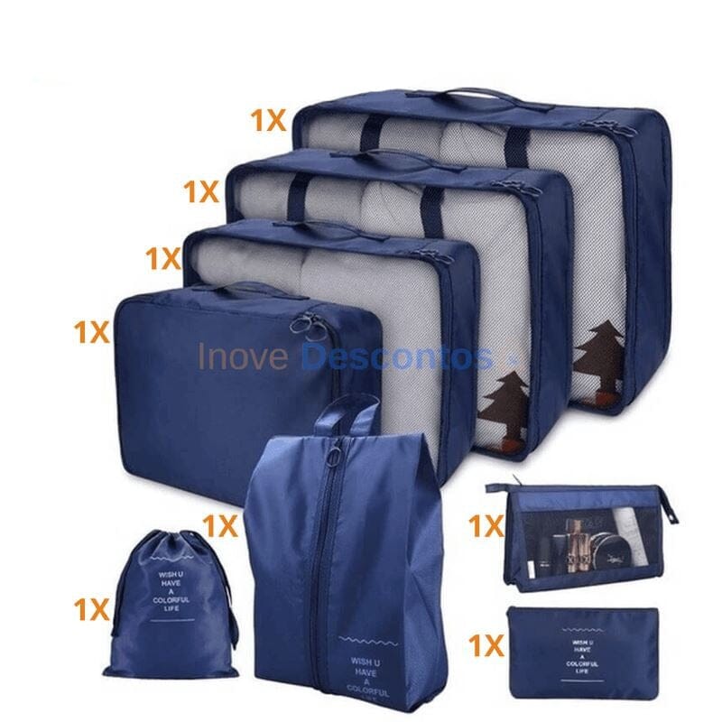 Kit de Bolsas Organizadoras à Prova D'Água 8 Peças Joias & Acessórios (Bolsa 2) Dashui