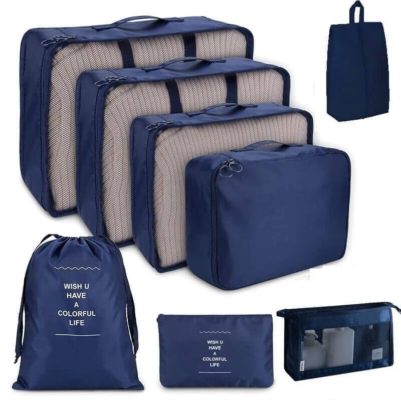 Kit de Bolsas Organizadoras à Prova D'Água 8 Peças Joias & Acessórios (Bolsa 2) Dashui Compre 5 Leve 8 Azul Escuro
