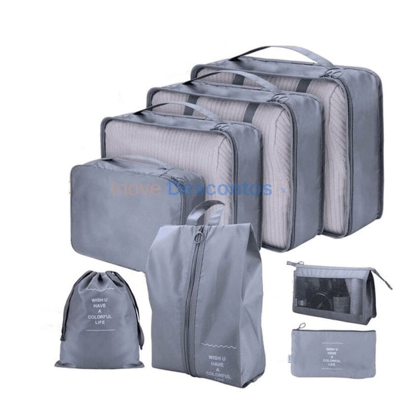 Kit de Bolsas Organizadoras à Prova D'Água 8 Peças Joias & Acessórios (Bolsa 2) Dashui Compre 5 Leve 8 Cinza