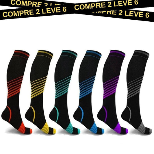 Meias de Compressão ConfortLife 20-30 mmHg (Compre 2 Leve 6 Pares) Saúde & Bem-Estar (Meias de Compressão 1) Lojas Quinho