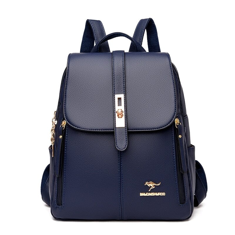 Mochila de Couro Feminina Roupas (Bolsa Feminina 3) Dashui Azul