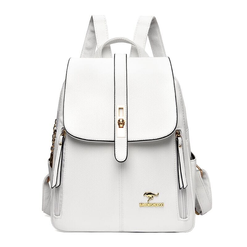 Mochila de Couro Feminina Roupas (Bolsa Feminina 3) Dashui Branco