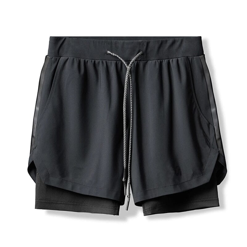 Shorts Dupla Camada Masculino para Academia Roupas (Shorts 1) Dashui Preto P