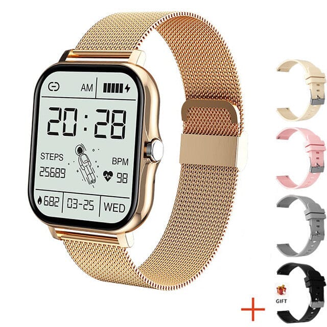 SmartWatch Multifuncional Premium e 4 Pulseiras Extras Eletrônicos (Smartwatches 2) Dm Stores Dourado + 4 Pulseiras de Brinde