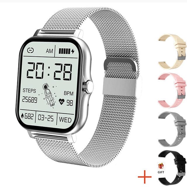 SmartWatch Multifuncional Premium e 4 Pulseiras Extras Eletrônicos (Smartwatches 2) Dm Stores Prata + 4 Pulseiras de Brinde