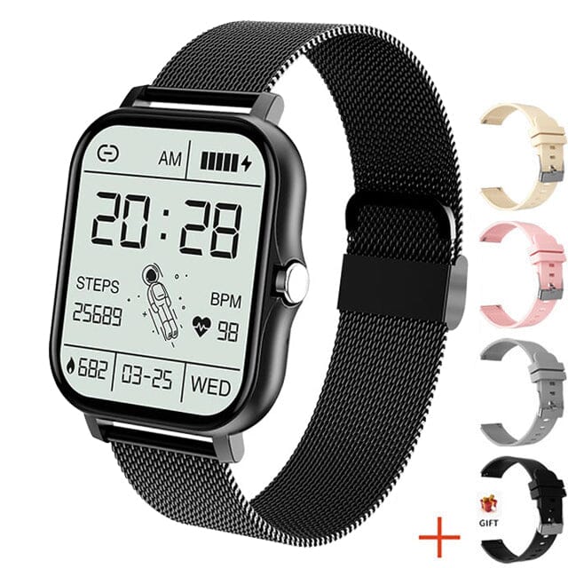 SmartWatch Multifuncional Premium e 4 Pulseiras Extras Eletrônicos (Smartwatches 2) Dm Stores Preto + 4 Pulseiras de Brinde