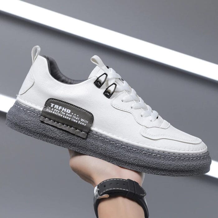 Tênis Triunf Casual Em Couro Genuíno Calçados (Tênis Masculino 6) Dashui Branco 38