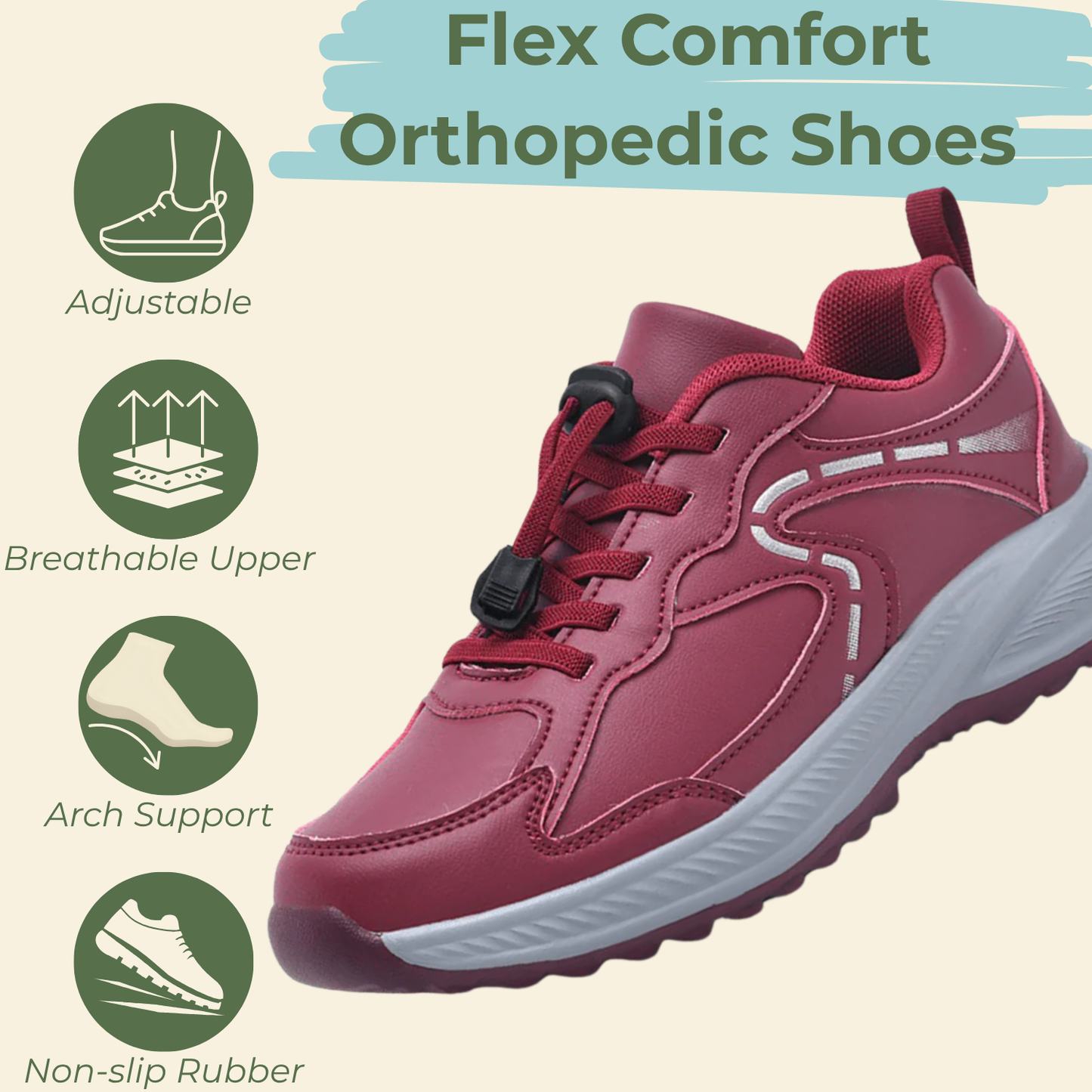 Flex Comfort – Orthopädische Shoe for Breite Füße & Ballenzehen-Linderung