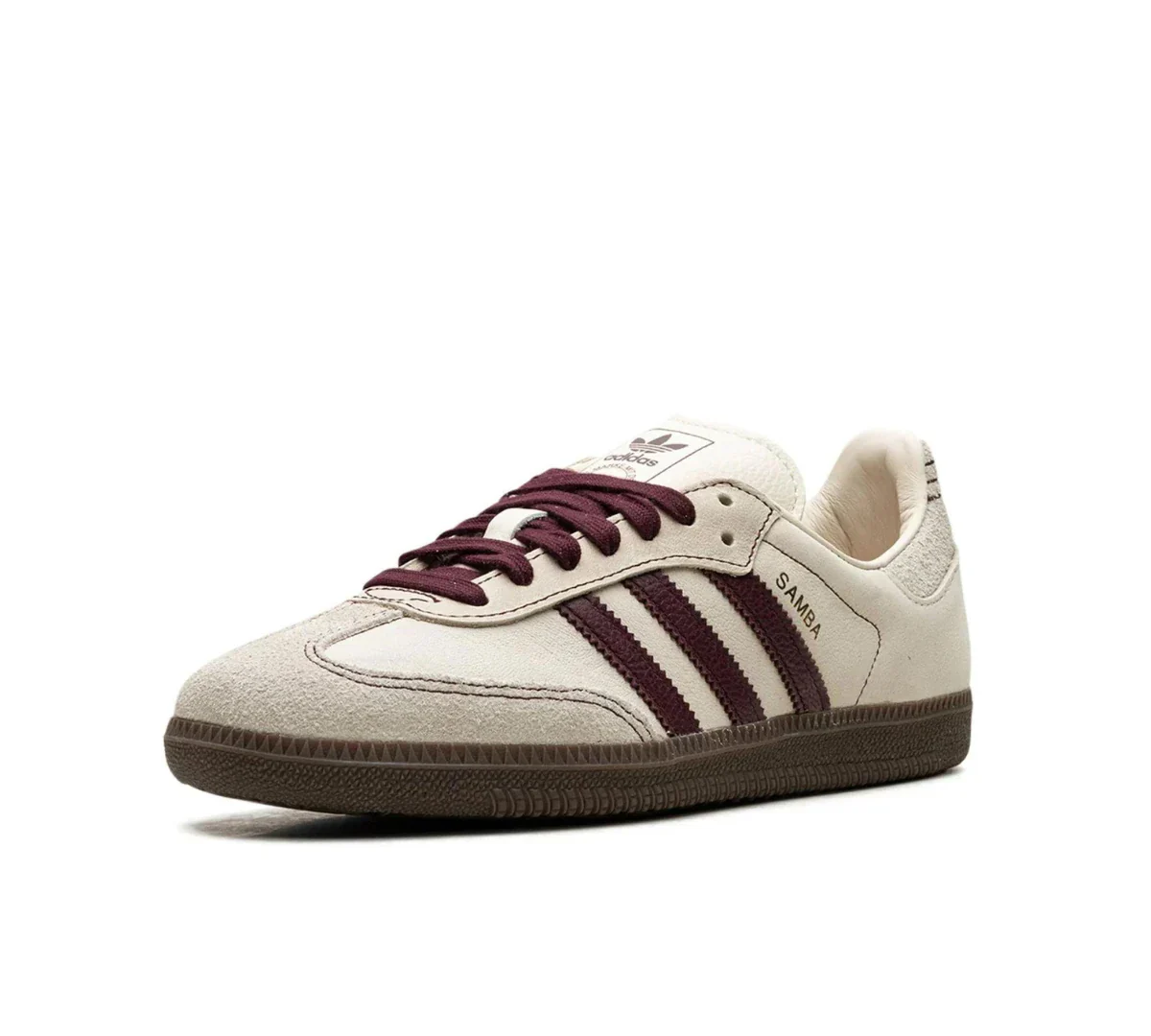 Adidas Samba OG 'Wonder White Maroon' Bege/Vinho - IG1987
