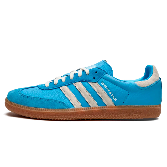 Tênis Adidas Samba OG x Sporty & Rich "Blue Rush" Azul - IE6975