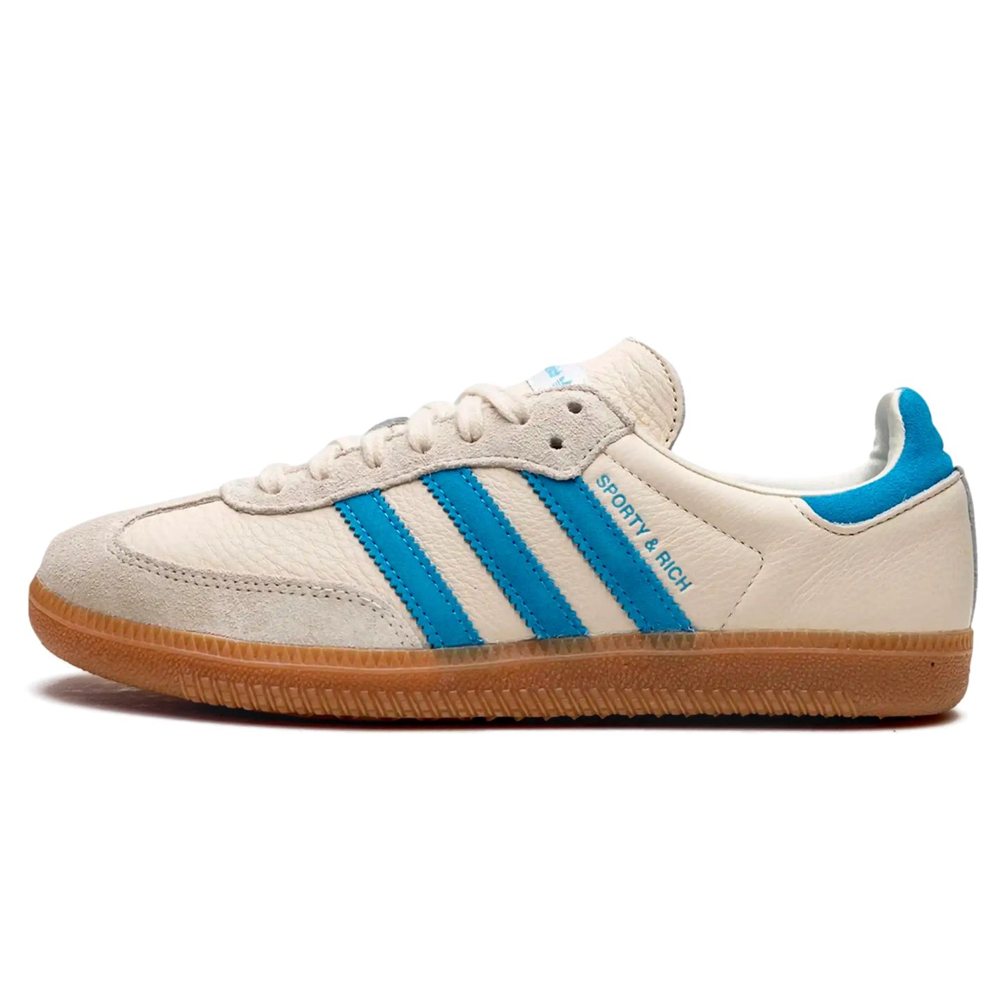 Tênis Adidas Samba OG x Sporty & Rich "Cream Blue" - IE7096