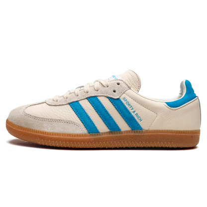 Tênis Adidas Samba OG x Sporty & Rich "Cream Blue" - IE7096