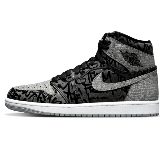 Tênis Air Jordan 1 High "Rebellionaire" Preto / Cinza - 555088-036