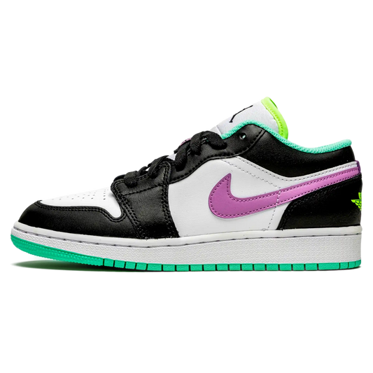 Tênis Air Jordan 1 Low Feminino "Black White Purple" Colorido - 553560-151