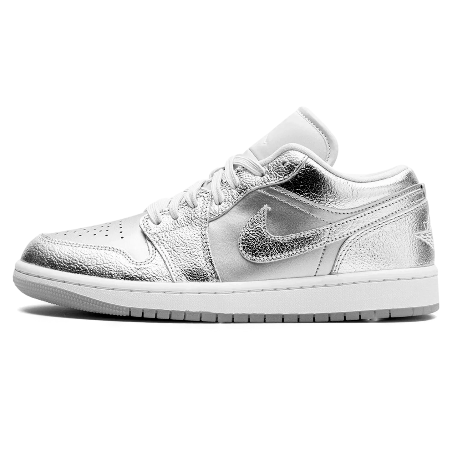 Tênis Air Jordan 1 Low Feminino "Metallic Silver" Cinza - FN5030-001