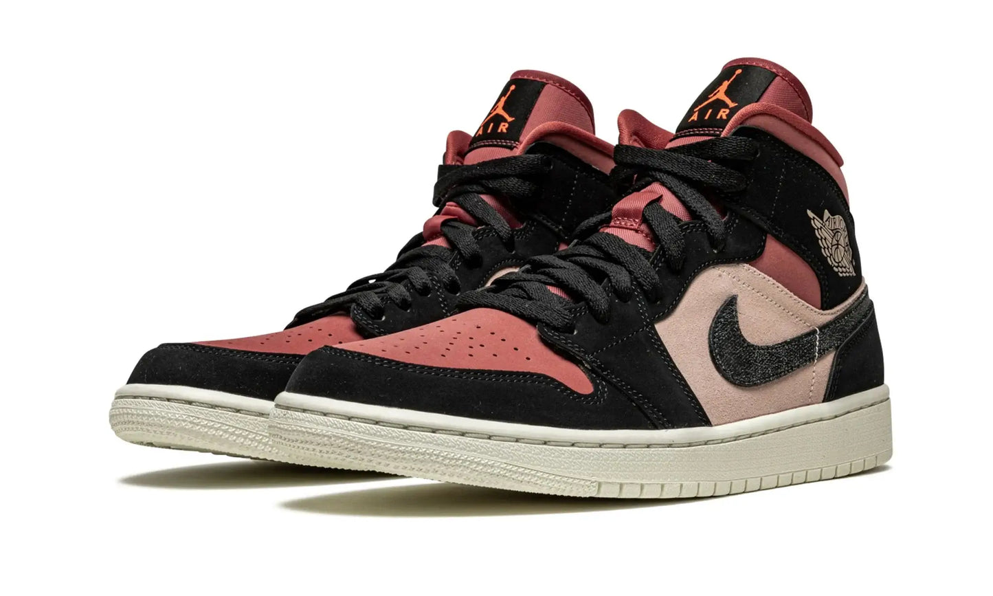 Tênis Air Jordan 1 Mid Feminino "Canyon Rust" Rosa / Preto - BQ6472-202