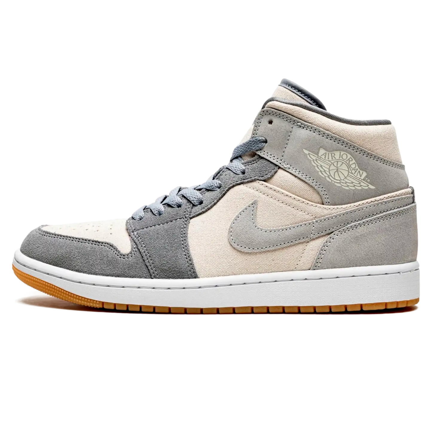 Tênis Air Jordan 1 Mid Masculino "Coconut Milk Particle Grey" Cinza - DN4281-100