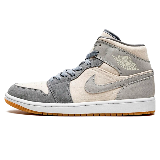 Tênis Air Jordan 1 Mid Masculino "Coconut Milk Particle Grey" Cinza - DN4281-100
