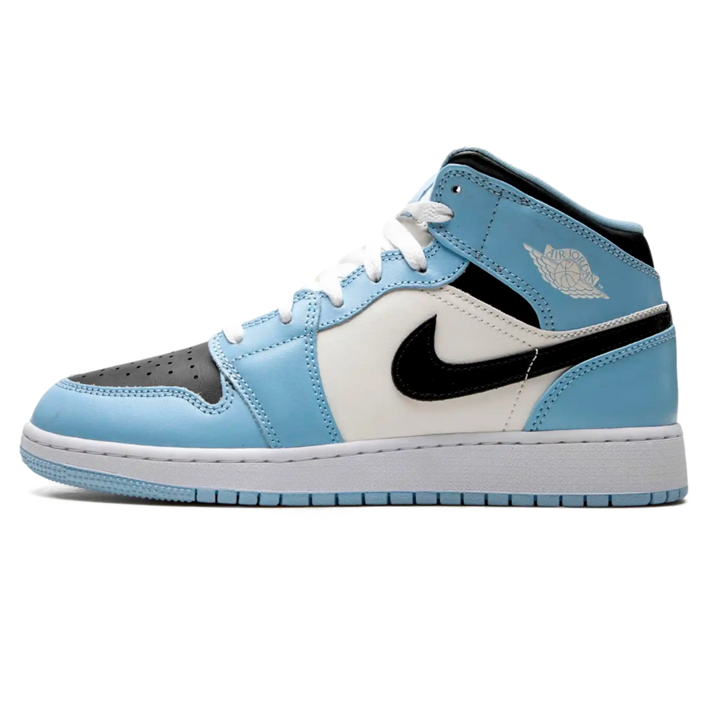 Tênis Air Jordan 1 Mid Feminino "Ice Blue" Azul / Branco - 555112-401