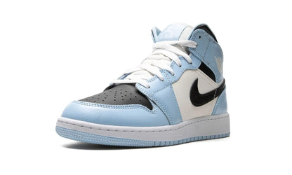 Tênis Air Jordan 1 Mid Feminino "Ice Blue" Azul / Branco - 555112-401