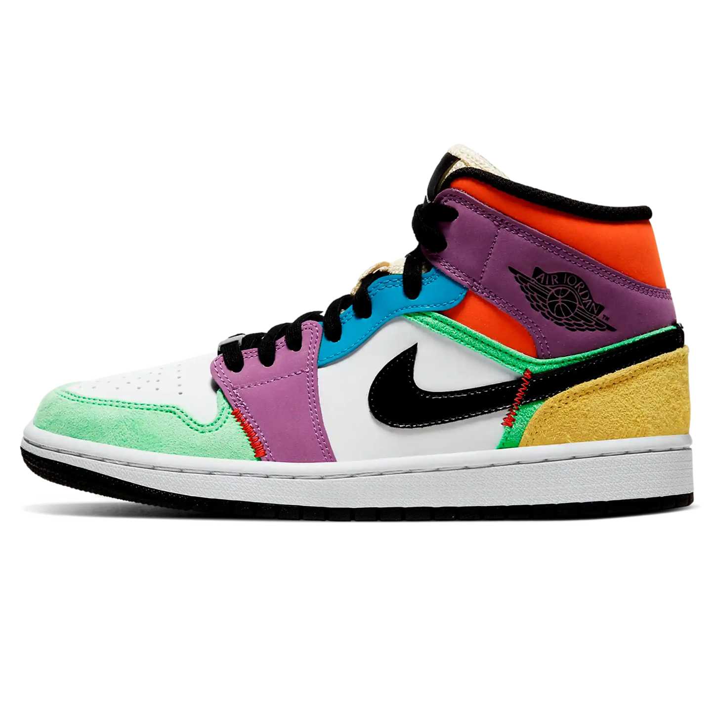 Tênis Air Jordan 1 Mid Feminino "Lightbulb" Colorido - CW1140-100