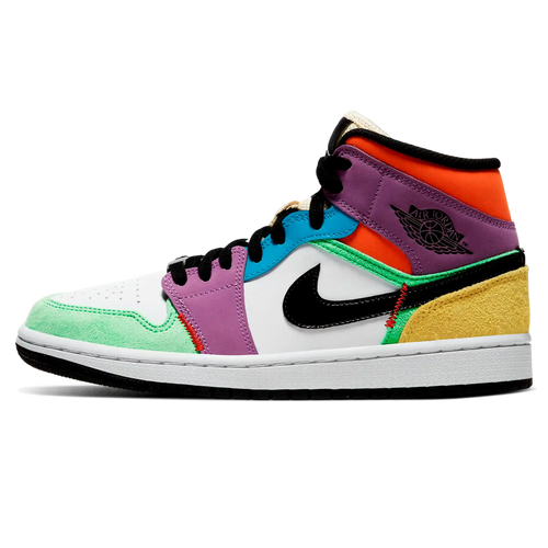 Tênis Air Jordan 1 Mid Feminino "Lightbulb" Colorido - CW1140-100