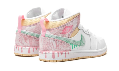 Tênis Air Jordan 1 Mid Feminino "Paint Drip" - DD1666-100
