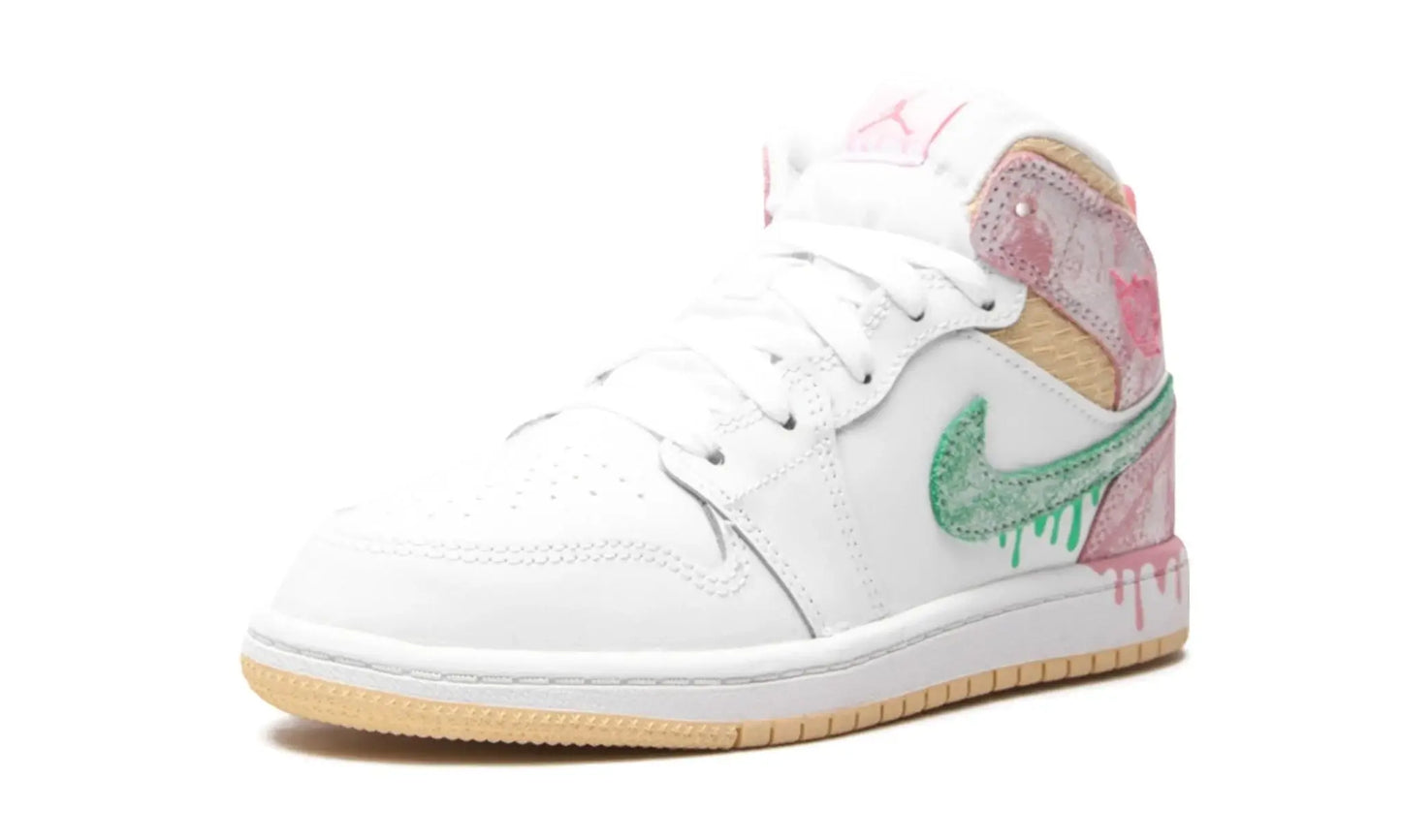 Tênis Air Jordan 1 Mid Feminino "Paint Drip" - DD1666-100