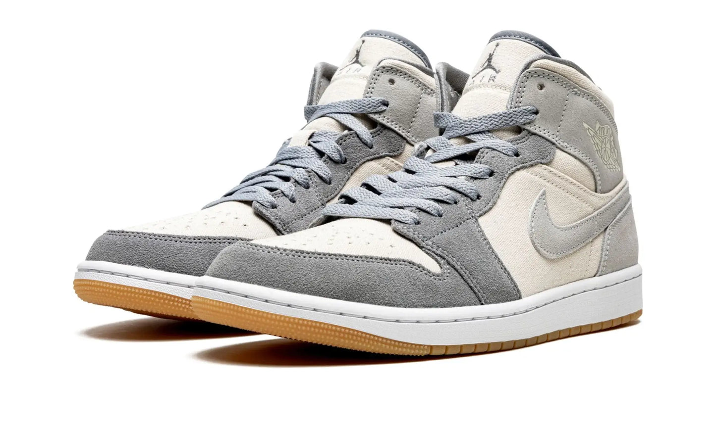Tênis Air Jordan 1 Mid Masculino "Coconut Milk Particle Grey" Cinza - DN4281-100