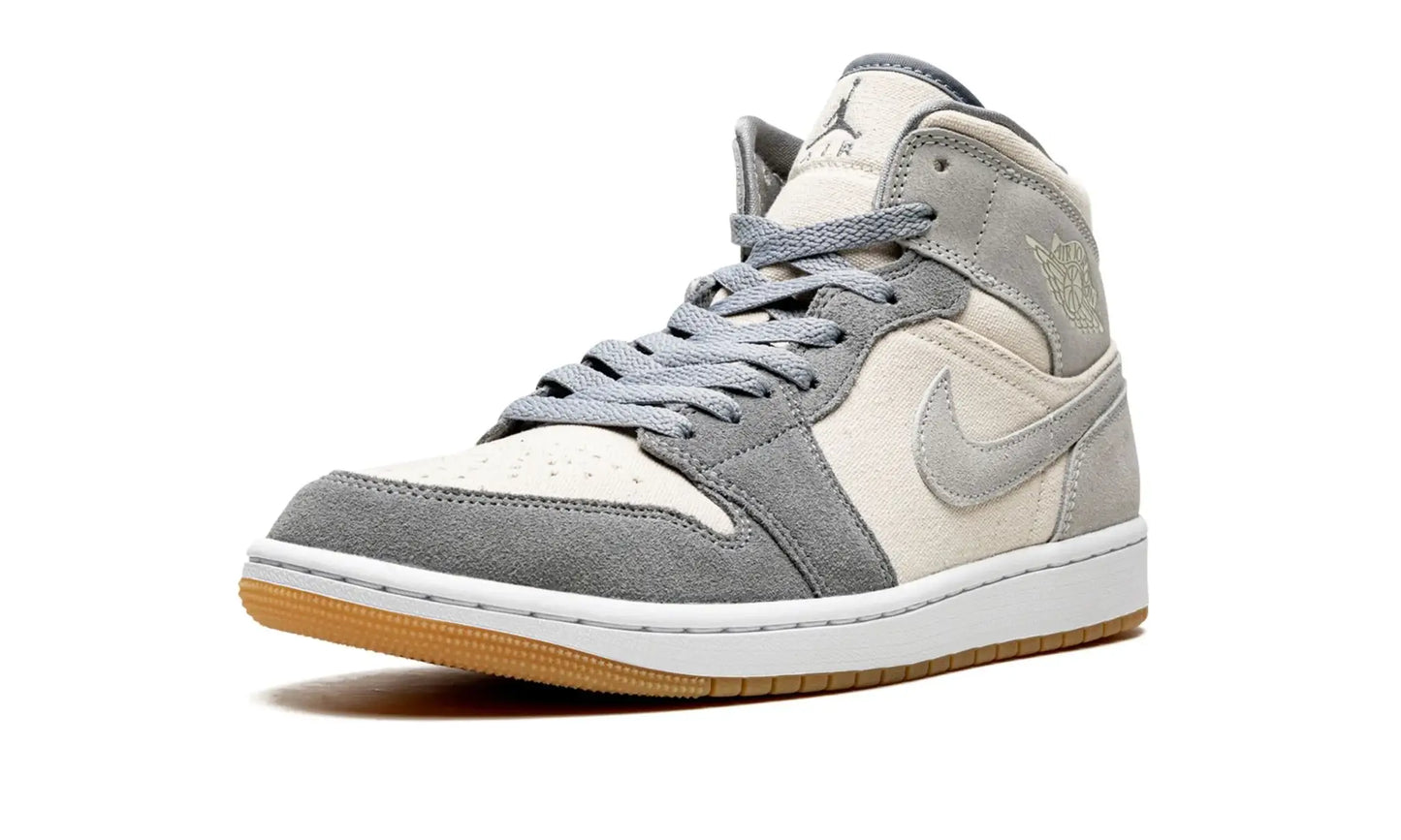 Tênis Air Jordan 1 Mid Masculino "Coconut Milk Particle Grey" Cinza - DN4281-100