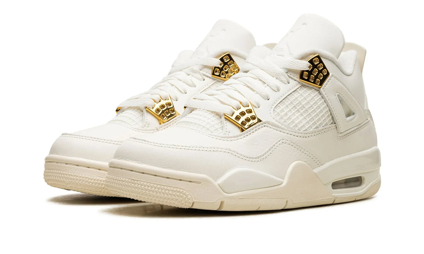 Tênis Air Jordan 4 "Metallic Gold" Branco / Dourado - AQ9129-170