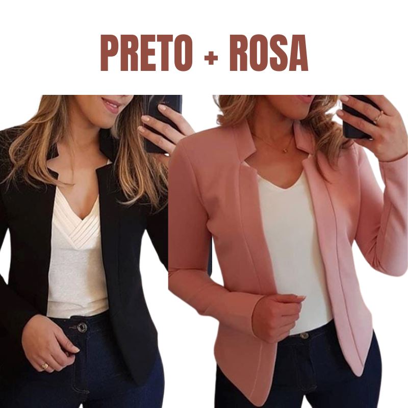 Blazer Executiva Charme para Trabalho e Casual [COMPRE 1, LEVE 2] FEMININO - BLUSA - BLAZER EXECUTIVA Dm Stores 