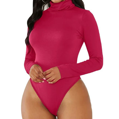 Body Feminino de Manga Longa e Gola Alta: Elegância e Conforto para o Dia a Dia FEMININO - VESTUÁRIO - BODY MANGA LONGA Dm Stores Vermelho P 