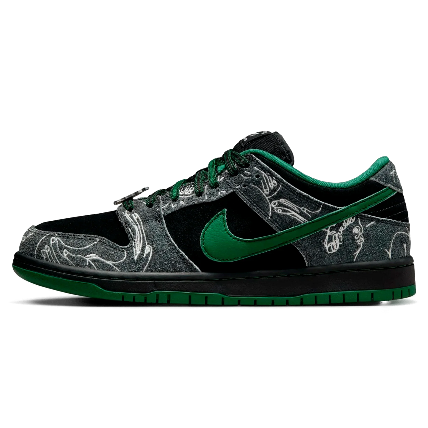 Tênis Nike Dunk Low SB "There Skateboards" Preto / Verde - HF7743-001